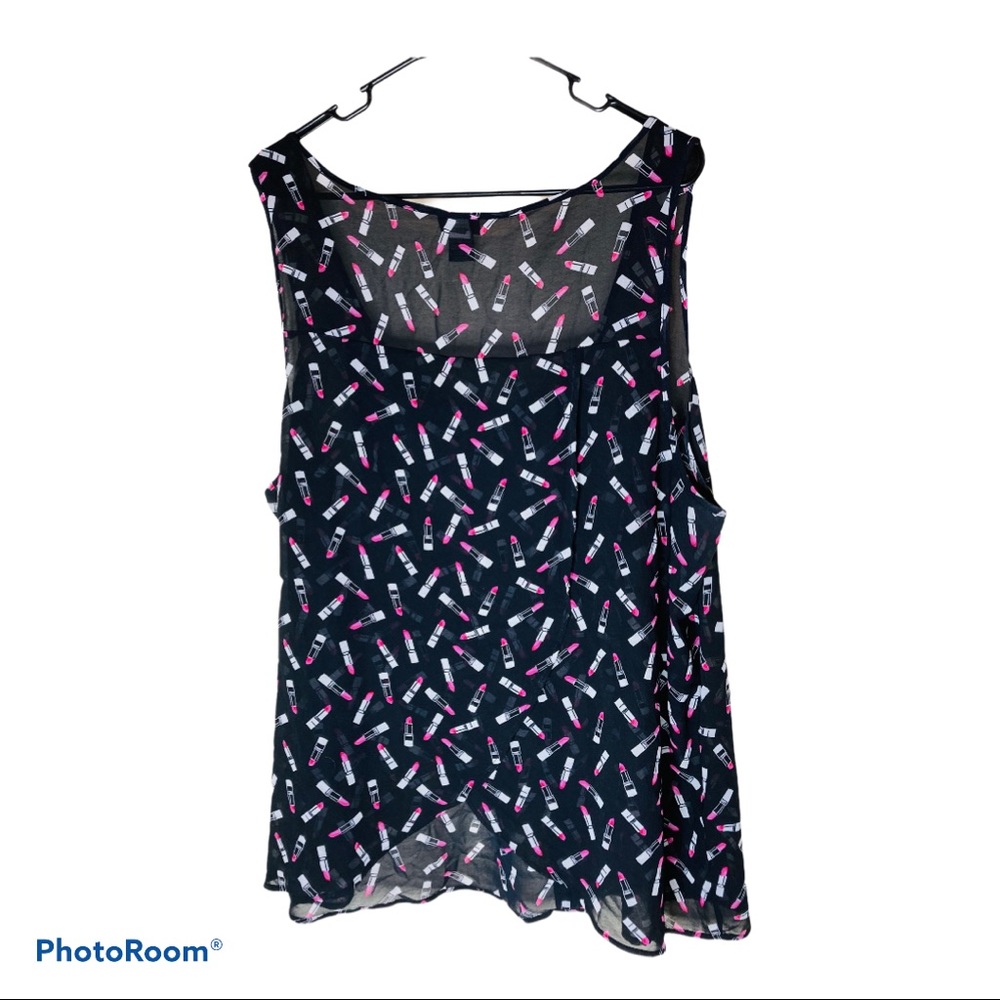 Torrid Chiffon Top Lipstick Print Size 3